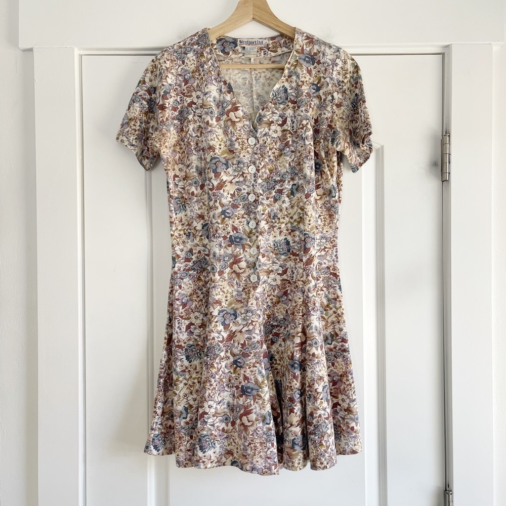 Vintage Floral Button Romper - S